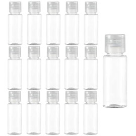 15 Stück Reiseflaschen Set, 15ml Reiseflaschen zum Befüllen, mit Flip Cap Transparent Flaschen zum Befüllen Flugzeug Reise Kosmetik Behälter, Reisegröße Behälter, Kosmetikflaschen für Shampoo, Lotion