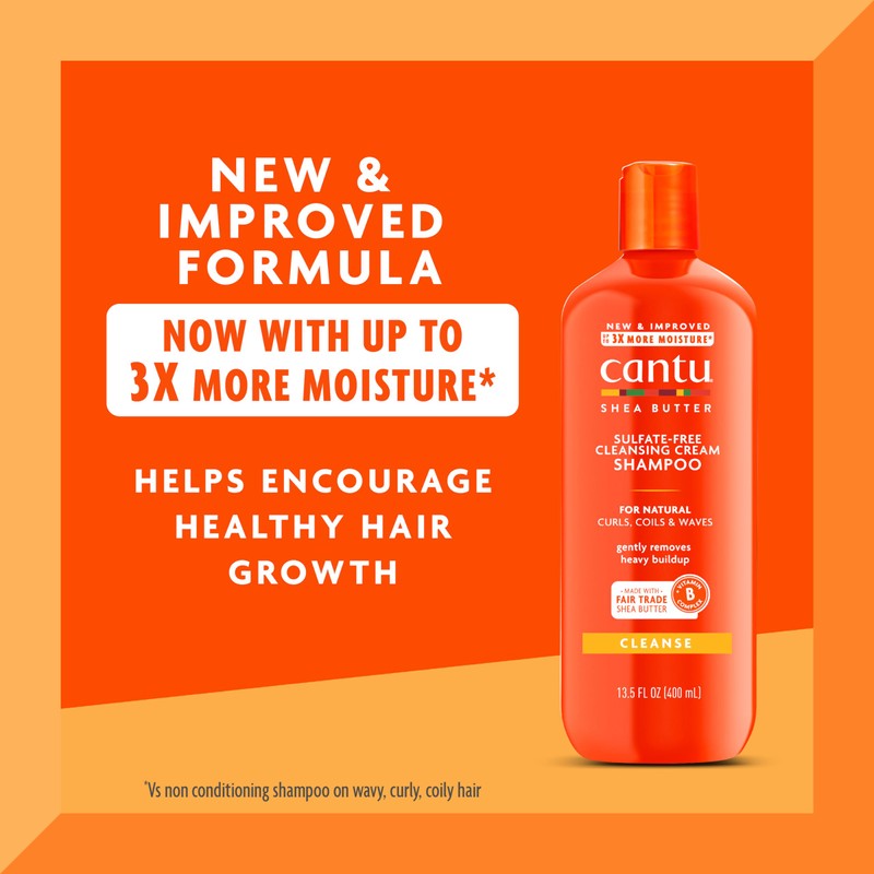 Cantu Sulfate-Free Cleansing Cream Shampoo with Shea Butter for Natural