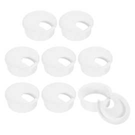 QUARKZMAN Cable Hole Cover, 8 Pieces 45mm/1-3/4" ABS Desk Cable Grommet Hole Cover for Office Computer Desk Cable Organizer White