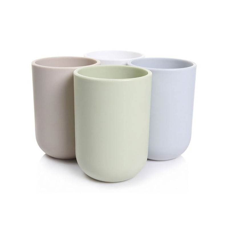 Uviviu Bathroom Cups, Plastic Toothbrush Holder, Tumbler Cup, 350ml (White)