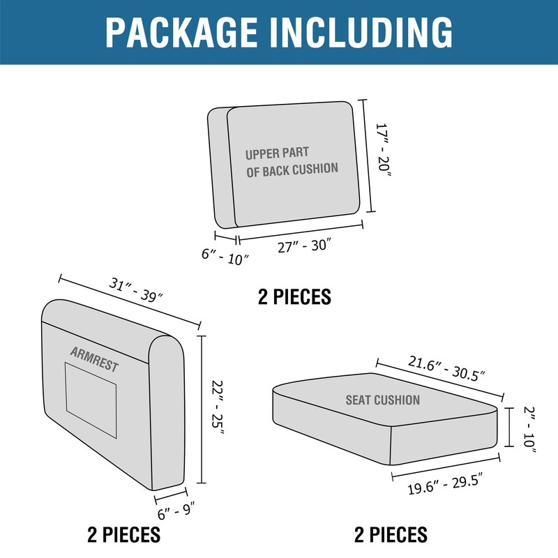H.VERSAILTEX Multi-Pieces Sofa Covers Stretch Couch Covers Form Fitted Seats
