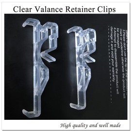 2.5 Inch Valance Clips, Clear Plastic Valance Clips for Blinds, Hidden Window Blind Clips for Horizontal Blind Valance (12 PCS)