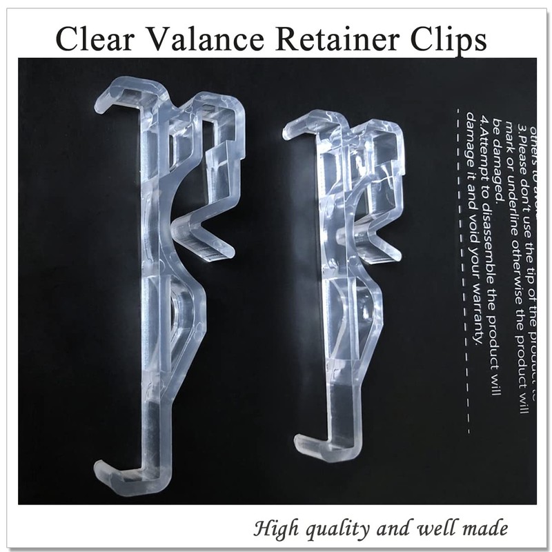 2.5 Inch Valance Clips, Clear Plastic Valance Clips for Blinds,