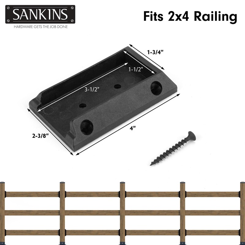 SANKINS 40pcs Deck Railing Bracket Connectors for 2x4, Deck Railing