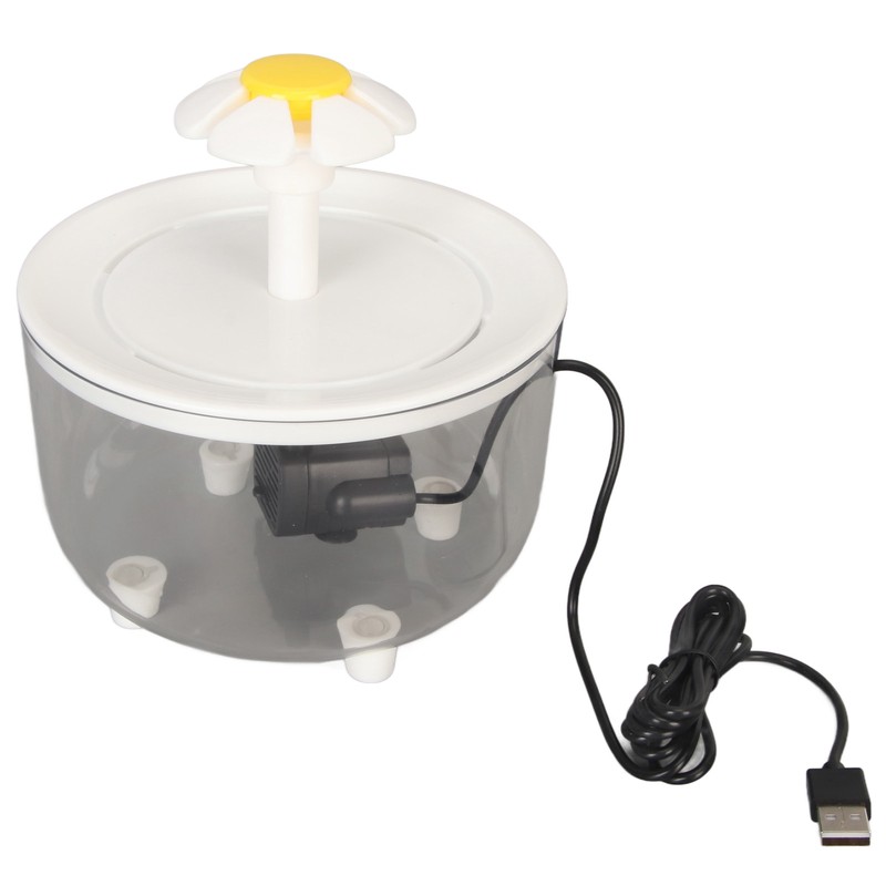Cat Water Fountain Automatic Circulation USB Transparent Water Tank Silent