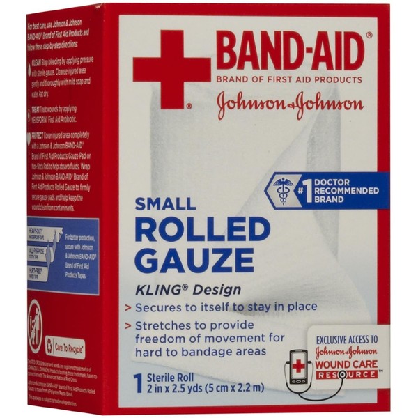 Band-Aid First Aid Covers Kling Rolled Gauze, Small 1 ea Pack of 2
