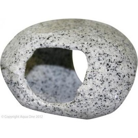 Aqua One Round Cave Aquarium Ornament, Medium, 12 x 9 x 6.5 cm, Marble