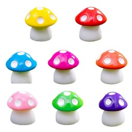 Mini Resin Mushroom 80 Pack, Mixed Colors Tiny Mushroom Realistic Garden Ornaments, Cute Plastic Miniature Mushroom Figurines for Home Decor Handwork Dollhouse Aquarium DIY Crafts Fairy Decorations