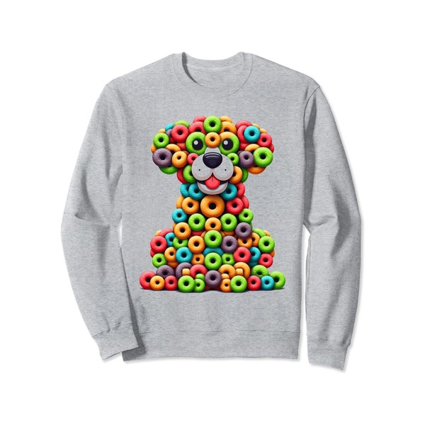 Fruit Loops Cat Fun Sweatshirt, gray