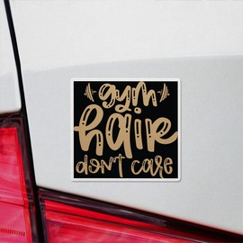 Vinyl Stickers Decals Of Gym Hair Dont Care - Waterproof - Apply On Any Smooth Surfaces Indoor Outdoor Bumper Tumbler Wall Laptop Phone Skateboard Cup Glasses Car Helmet Mug Door Truck Gifts Decorati