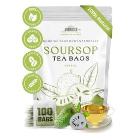 VIMMANCE Soursop Tea Bags, Graviola, Guanabana Tea, Vietnamese Herbal Tea, 100% Natural, Gluten Free, Caffein Free, Sugar Free, Not Bitter but Balance Taste (100 Tea Bags)
