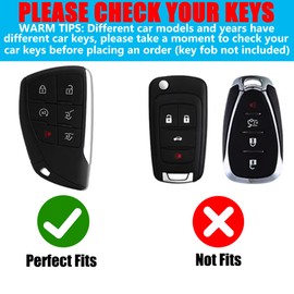 YILINXI Compatible with Chevy Key Fob Cover with Diamond Mouse Clip, Car Key Shell Accessories for Chevy Tahoe Suburban GMC Yukon Denali Silverado 2021-2024 Smart Key for Women, (Silver-6 Buttons)