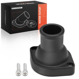 A-Premium Straight Water Outlet Compatible with GM Small Block LS V8 4.7L/5.3L/5.7L/6.0L, Black Aluminum