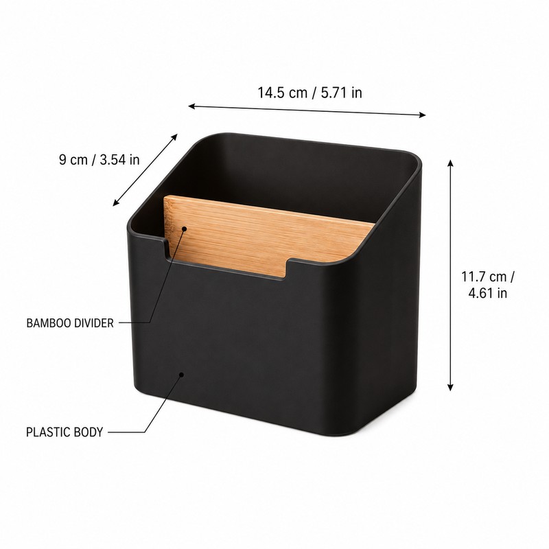 2-Pack 2-Compartment Desktop Storage Organizers for Remotes, Cosmetics and Office