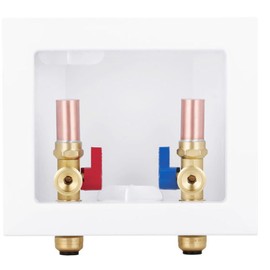 Lidertik Washing Machine Outlet Box PEX-B with Copper Hammer Arrestors, Inlet 1/2 inch PEX-B Crimp Barb F1807 x Outlet 3/4 inch NH Thread LI-XYJH-620(1 PCS)