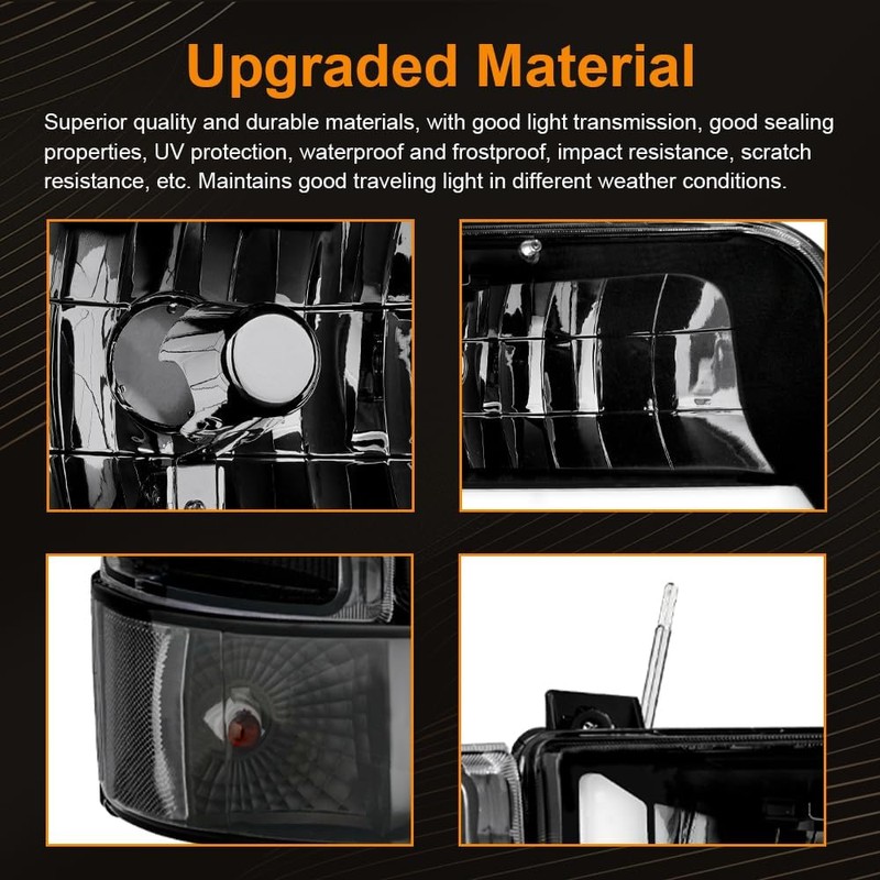 DimFlux LED DRL Headlight Assembly, Headlights Kit Compatible with 1992-1996