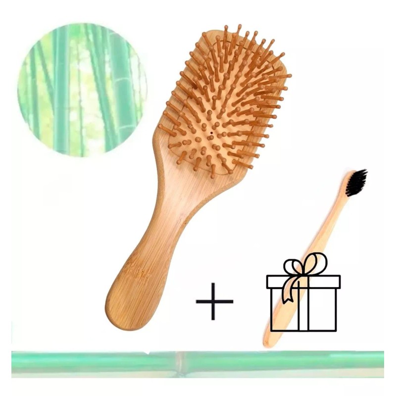 Universo en Linea Cepillo Madera Bambú Natural Ecológico + Regalo