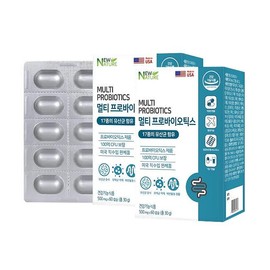 New Nature Multi Probiotics Live Lactobacillus 500mg x 60 capsules 2 boxes 1 set / 뉴네이처 멀티 프로바이오틱스 생 유산균 500mg x 60캡슐 2박스 1세트
