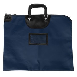BankSupplies BankSupplies HIPAA Locking Courier Bags with Handles | Navy Blue | 19W x 15H | Durable?Laminated Nylon Fabric | Metal Pop Up Lock?| for Money, Coins, Currency, Checks & Documents
