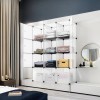 4-Tier Closet Storage Cabinet - 12-Cube, Modular & Matte ​Wardrobe