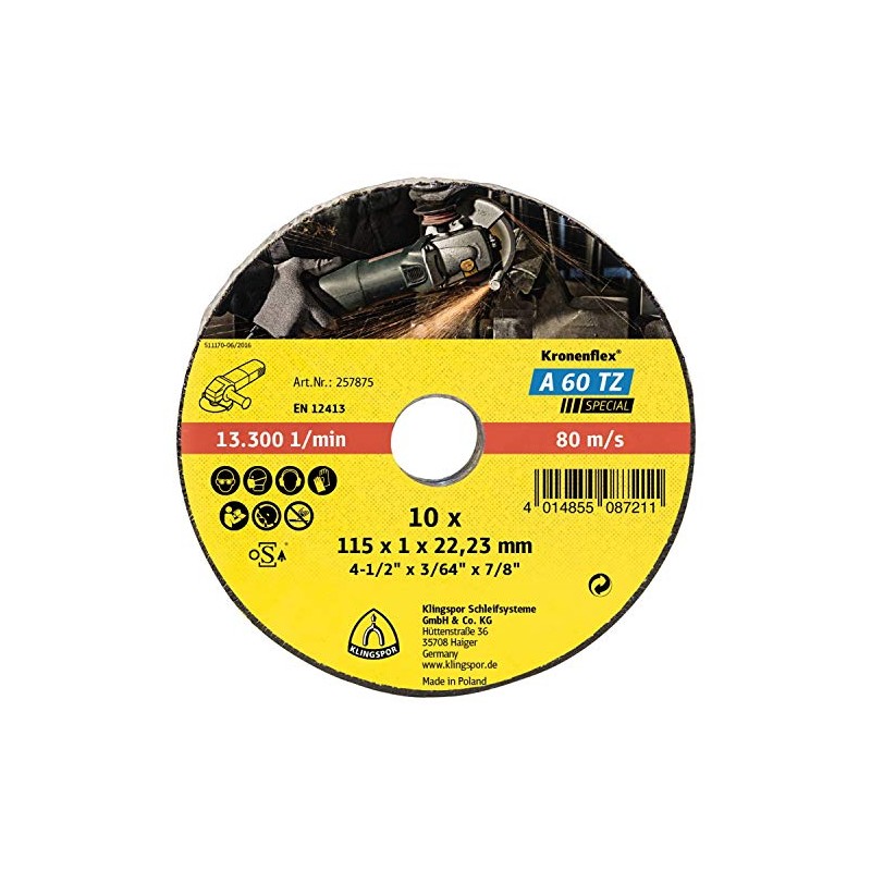 Klingspor KLI-233742-1 Cutting Discs 125 x 1 x 22.23 mm