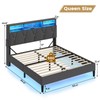 BTHFST Queen Bed Frame with Outlets and USB Ports, LED