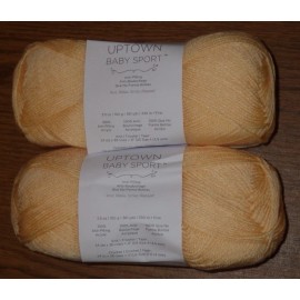 Universal Yarn Lot of 2 Skeins Universal Uptown Baby Sport Yarn, 3.5 oz, 361 Yds, Orange Cream