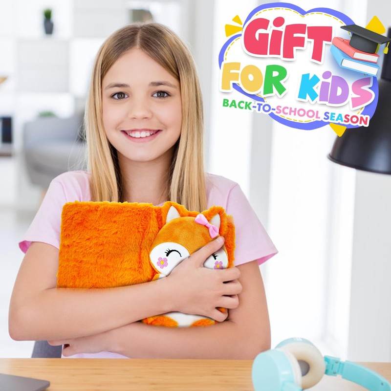 Fox Diary for Girls with Lock, Plush Fox Toys Gift