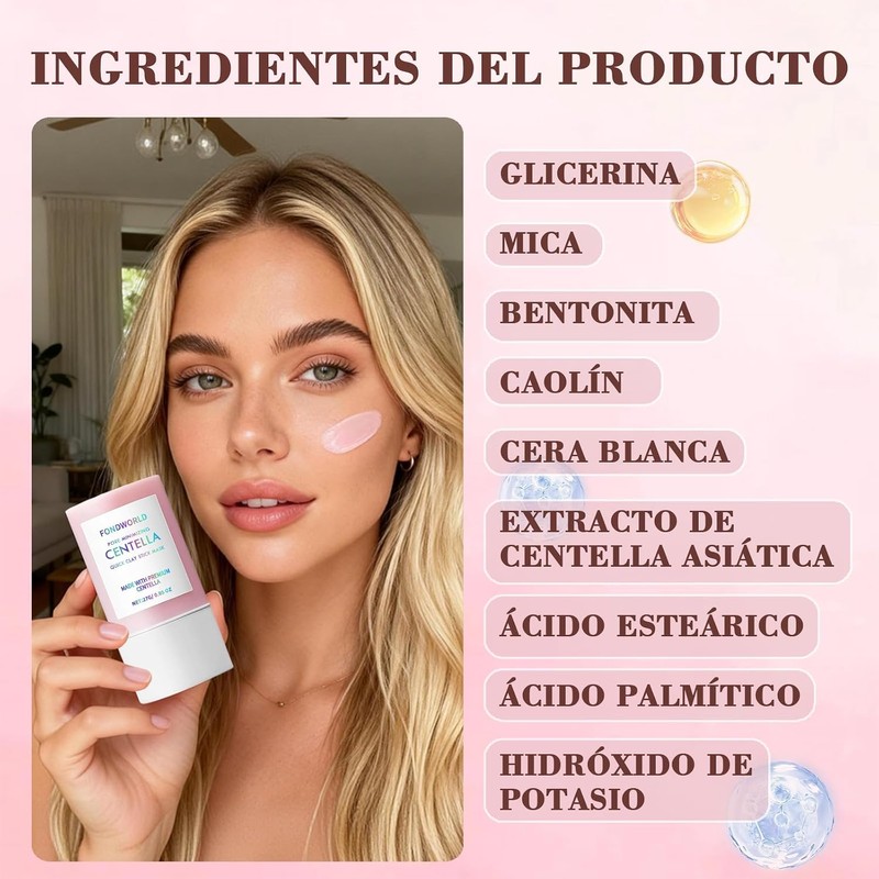 3PC Mascarilla de Arcilla en Barra con Centella Asiática,Poremizing Quick