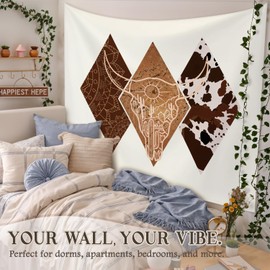 STHTTSW Boho Western Tapestry, West Cowboy Tapestries Wall Blanket, Aztec Southwestern Country Wall Hanging Decor for Living Room Home Bedroom, 50x60 Inch