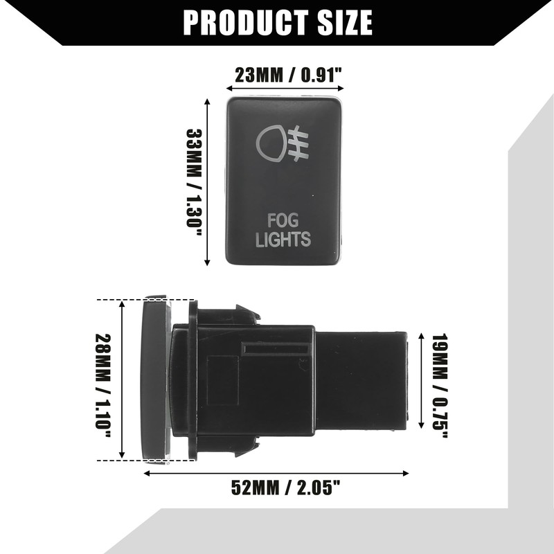 Hihaha Fog Light Pressure Switch with Connection Cable for Toyota
