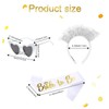 UgyDuky 3Pcs Bachelorette Tiara Sunglasses and Sash Bride Headband Crown