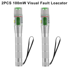 2PCS 100KM Visual Fault Locator for Fiber Optic Cables, VFL Supports FC/ST/SC Interfaces, Long-Range Fault Finder, Fiber Light Pen Tester, High-Precision OTDR Mapping Tool for FTTH, Telecom, Datacom