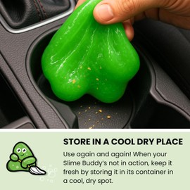 Slime Buddies Car Cleaning Gel Putty Apple Scented Interior Detailing Tool for Cup Holders, Air Vents & Keyboard Reusable Auto Detailing Accessories Dust Remover Goop Gifts for Men Women (6 Pack)