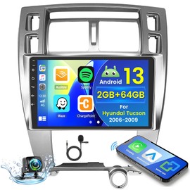 Hikity for Hyundai Tucson 2006 2007 2008 2009 Android Car Stereo Radio with Wireless Carplay Android Auto, 2+64G 10.1 Inch Touchscreen Radio WiFi GPS Navigation Bluetooth FM RDS EQ Mirror Link