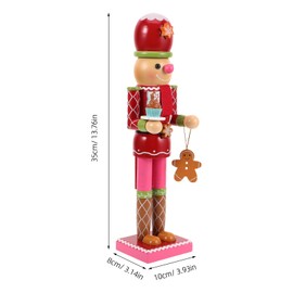 Operitacx Unique Gingerbread Man Nutcracker Soldier Figurine Made of Wood, European-style Home Decor Enhancing Aesthetics and Reliability, for Christmas and Seasonal Shelf Display