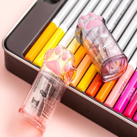 6PCS Cute Cat Paw Pencil Sharpener，Sharpener Small Handheld Pencil Sharpener，Cat Claw Pencil Sharpener Stationery，School Supplies Student Prize Kids Gift，Pencil Cutter Accessory，Pink and Grey