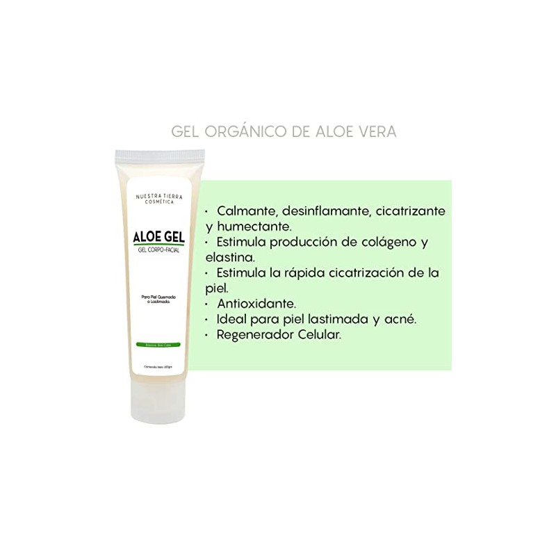 Gel Orgánico de Aloe Vera y Lavanda -Calmante, Regenerante y