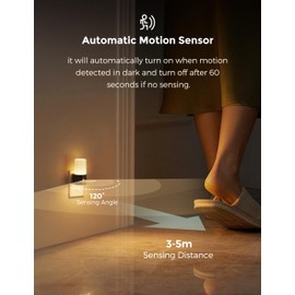 L LOHAS LED Motion Sensor Night Light Plug into Wall, 2 Pack Motion Sensor Light Indoor Soft White 3000K, 3 Modes(Auto-Off-On), 0-100LM Adjustable Brightness for Bedroom, Hallway, Stairs