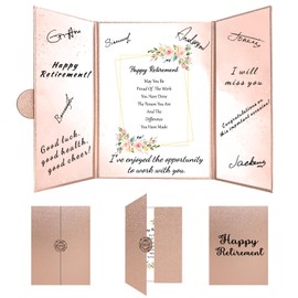 Holkcog Retirement Rose Gold Guest Book Alternative Decorations for Women, Rose Gold Happy Retirement Party Decorations, Signature Certificate or Retirement Gifts for Women