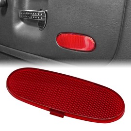 Front Door Panel Reflector Light Cover Compatible with 2002-2008 Dodge Ram 1500 2500 3500, 5179299AA Red