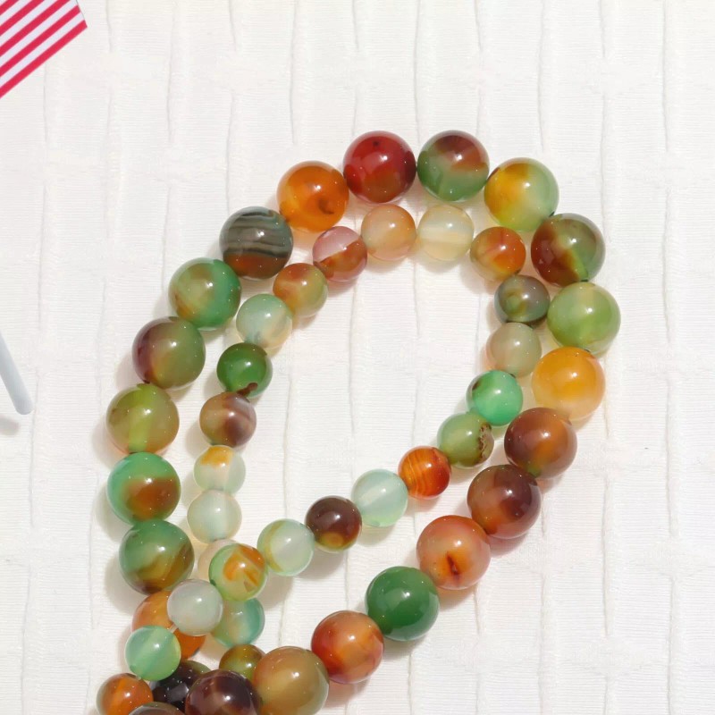 Vanilla Mountain Jewelry Making DIY Multi Color Peacock Agate 8mm