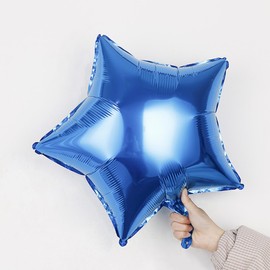DOETYD 5PCS Blue Star Balloons, Star Shape Foil Balloons 18 Inch Star Balloons Helium for Birthday Valentines Anniversary Engagement Bridal Decoration