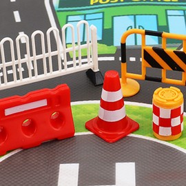 Toddmomy 14pcs Traffic Construction Signs for Kids, Miniature Traffic Cones Street Warning Toy for Children Construction Safety Education Plaything