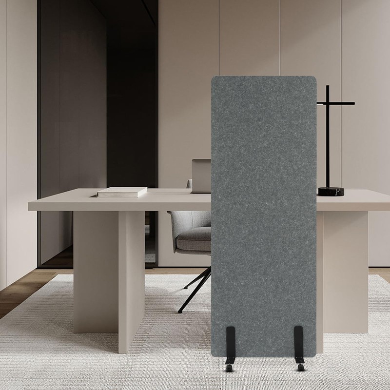 Office Partition,24 * 66In Light Gray Room Divider,Rectangle Divider Screen