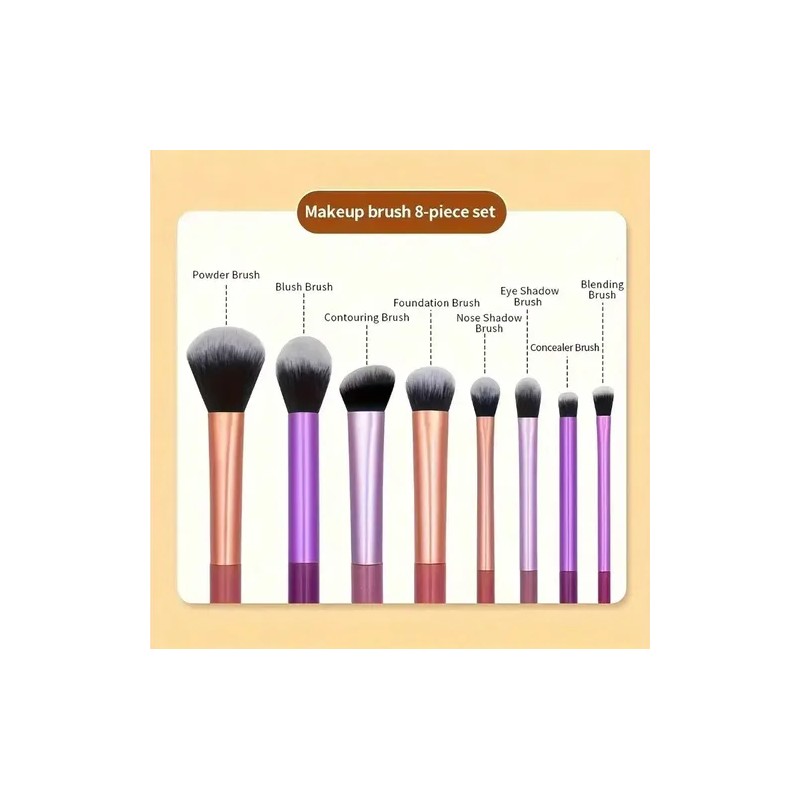Velvoss Cepillo Maquillaje 8 Brochas Profesional