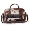 Cowhide Duffel Bag, Large Size, Unisex Travel Bag, Brown Leather,