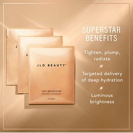 JLO BEAUTY Mascarilla facial hidratante de hoja de 2 piezas con suero brillante, ayuda a iluminar, suavizar y refrescar la piel, hidratar el cuidado p