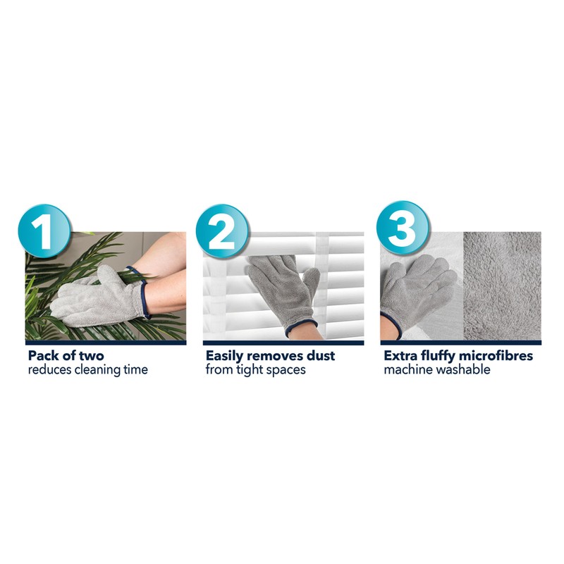 Beldray LA034061FEU7 Deep Clean Dusting Gloves – Pack of 2