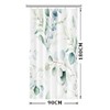 Uiiooazy Green Leaves Shower Curtain, Eucalyptus Leaf Plants Pattern, Bathtub
